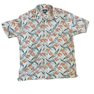 Croft & Barrow Floral‎ Leaf Shirt - Orange and Green